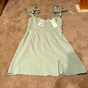 NWT Small sage green WAYF mini dress